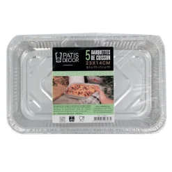 5 Barquettes de cuisson alu 23 x 14 cm-Cerf Dellier Discount