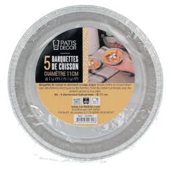 5 Barquettes de cuisson alu 11 cm-Cerf Dellier Best