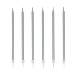 12 bougies argentées hautes 13 cm-Cerf Dellier Best