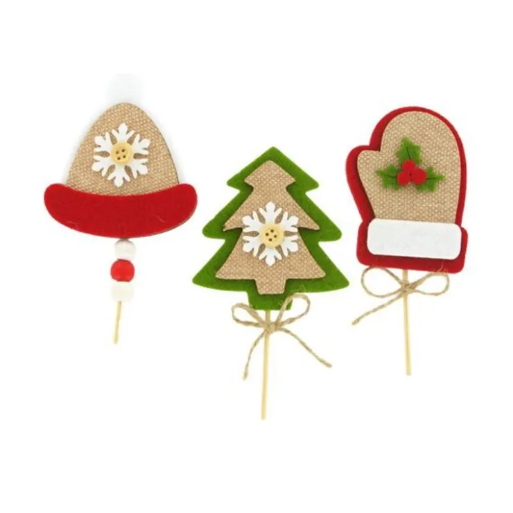 3 décors de Noël assortis en feutrine thème 3-Cerf Dellier Hot