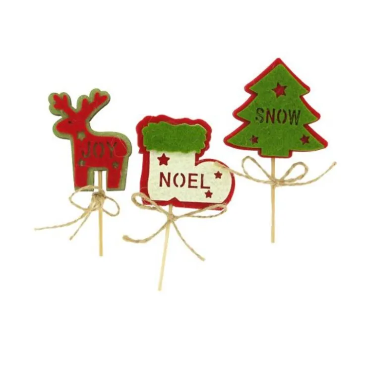 3 décors de Noël assortis en bois thème 2-Cerf Dellier Best