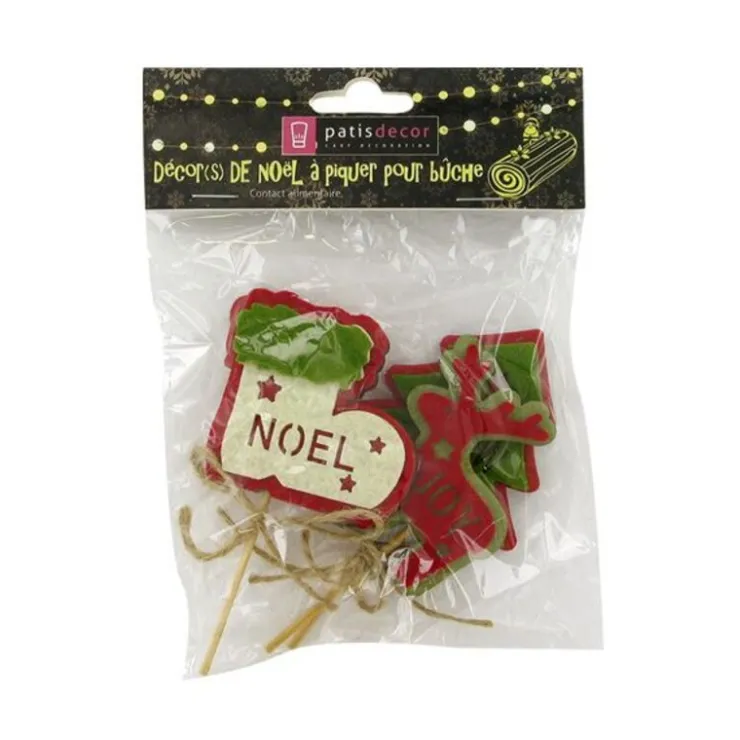 3 décors de Noël assortis en bois thème 2-Cerf Dellier Best