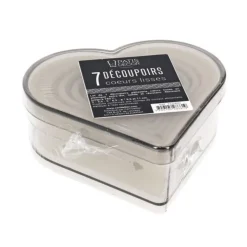 7 Découpoirs cœurs lisses assortis-Cerf Dellier Discount