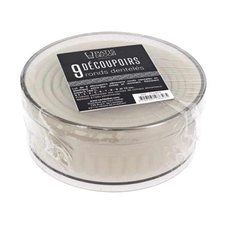 9 Découpoirs ronds cannelés assortis-Cerf Dellier Discount