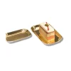 100 mini assiettes rectangle or 40 x 80 mm-Cerf Dellier Discount