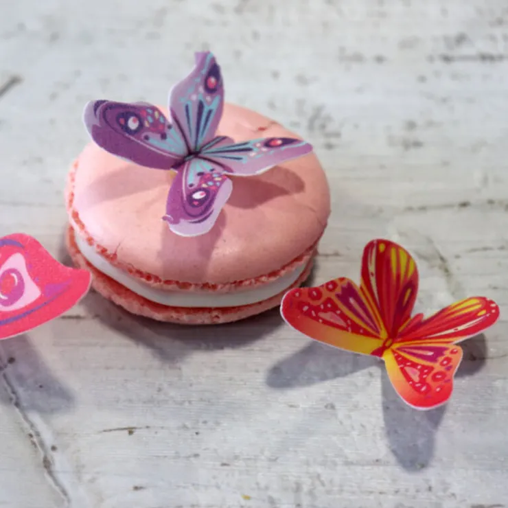 17 Papillons 3D comestibles en azyme assortis-Cerf Dellier Discount