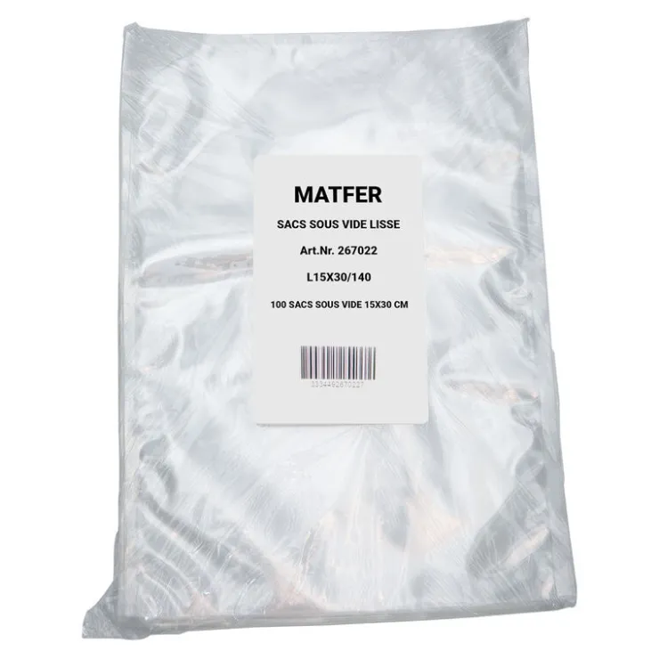 100 sacs sous vide lisse 140 microns 20 x 30 cm-Cerf Dellier Outlet