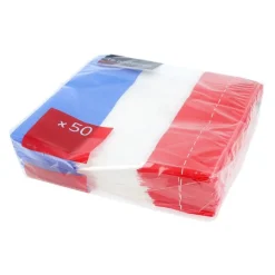 50 Serviettes de table bleu blanc rouge-Cerf Dellier Online