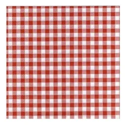 50 Serviettes de table vichy rouge-Cerf Dellier Hot