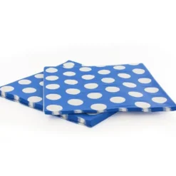 20 Serviettes papier bleu pois blanc Patisdecor-Cerf Dellier Hot