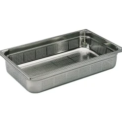 Bac gastronorme perforé inox - sans anse - GN 1/1 profondeur 6,5 cm-Cerf Dellier New