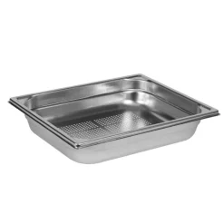 Bac gastronorme perforé inox - sans anse - GN 1/2 profondeur 6,5 cm-Cerf Dellier Outlet