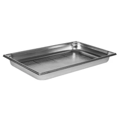 Bac gastronorme perforé inox - sans anse - GN 1/1 profondeur 5,5 cm-Cerf Dellier