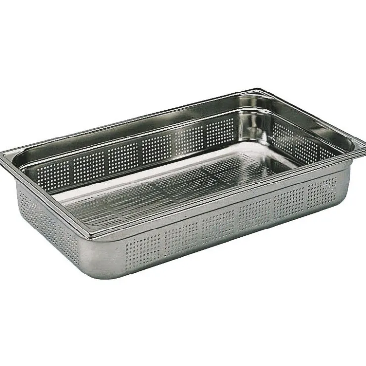 Bac gastronorme perforé inox - sans anse - GN 2/3 profondeur 15 cm-Cerf Dellier Outlet