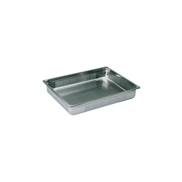 Bac gastronorme perforé inox - sans anse - GN 2/1 profondeur 15 cm-Cerf Dellier New