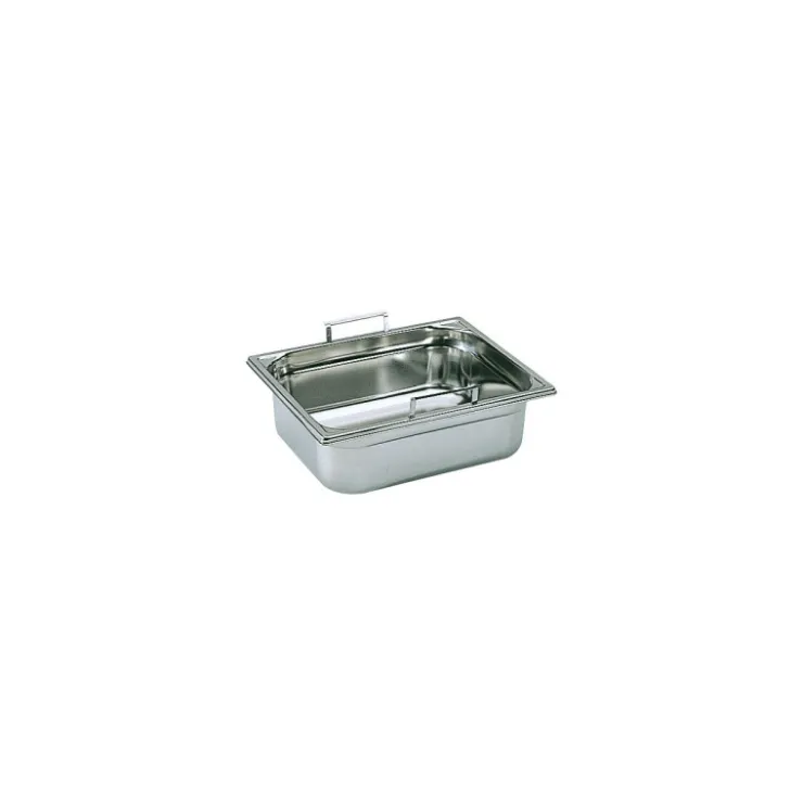 Bac gastronorme plein inox - avec anses escamotables - GN 1/2 profondeur 20 cm-Cerf Dellier Outlet