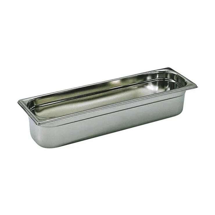 Bac gastronorme plein inox - sans anse - GN 2/4 profondeur 6,5 cm-Cerf Dellier Discount