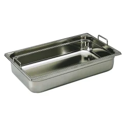 Bac gastronorme plein inox - avec anses fixes - GN 1/1 profondeur 10 cm-Cerf Dellier Best
