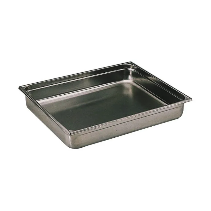 Bac gastronorme plein inox - sans anse - GN 2/1 profondeur 20 cm-Cerf Dellier Clearance