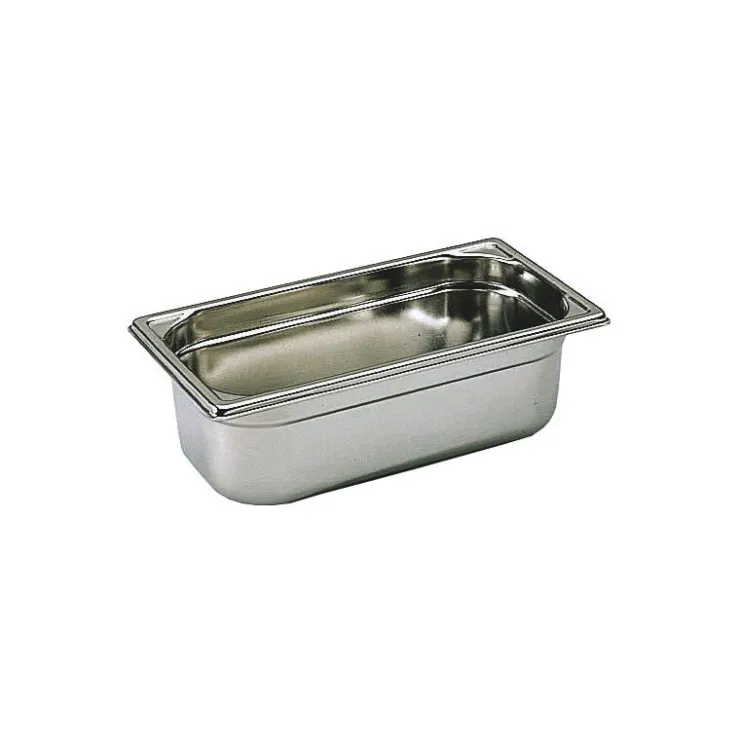 Bac gastronorme plein inox - sans anse - GN 1/3 profondeur 5,5 cm-Cerf Dellier Discount