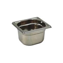 Bac gastronorme plein inox - sans anse - GN 1/6 profondeur 20 cm-Cerf Dellier Online