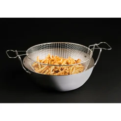 Bassine à friture en tôle d'acier noire avec panier 40 cm-Cerf Dellier Discount