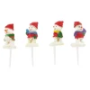 Bonshommes de neige Noël assortis sur pique (x4)-Cerf Dellier Outlet