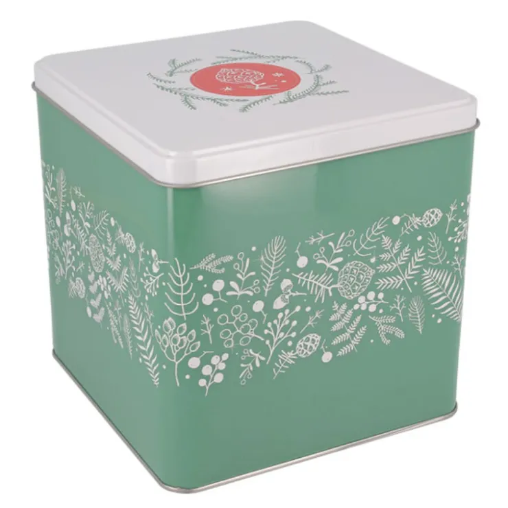 Boîte à biscuits de Noël Houx en métal 14,5 cm-Cerf Dellier New