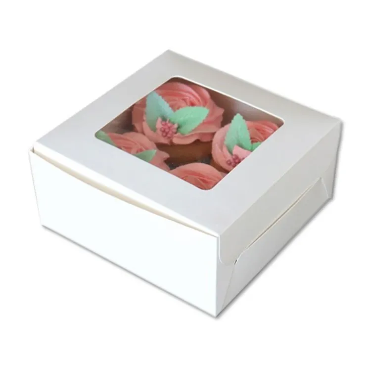 Boîte 4 cupcakes blanche 16 x 16 cm-Cerf Dellier