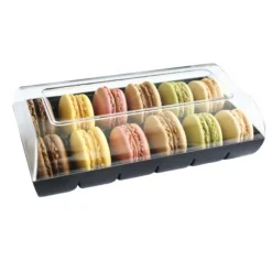 Boîte 12 macarons noire-Cerf Dellier New