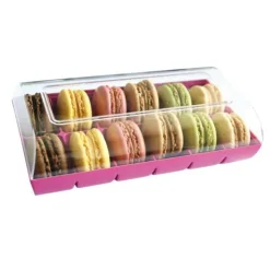 Boîte 12 macarons rose fuchsia-Cerf Dellier