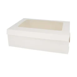 Boîte cupcakes blanche rectangulaire 32,5 x 25 x 9 cm-Cerf Dellier Outlet