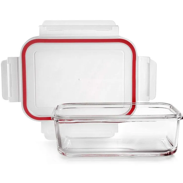 Boîte de conservation rectangulaire en verre avec couvercle-Cerf Dellier New