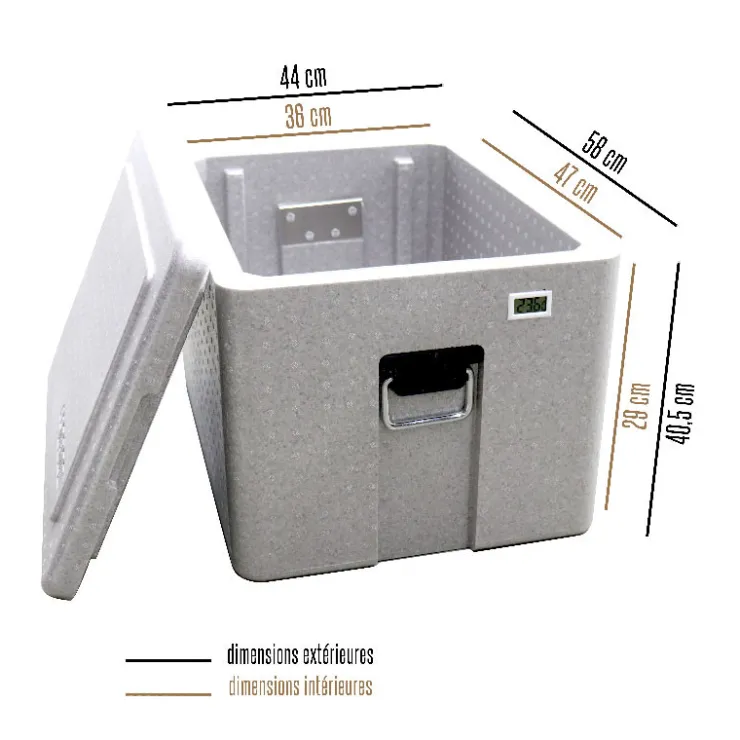 Boîte isotherme 49L avec indicateur de température-Cerf Dellier Sale