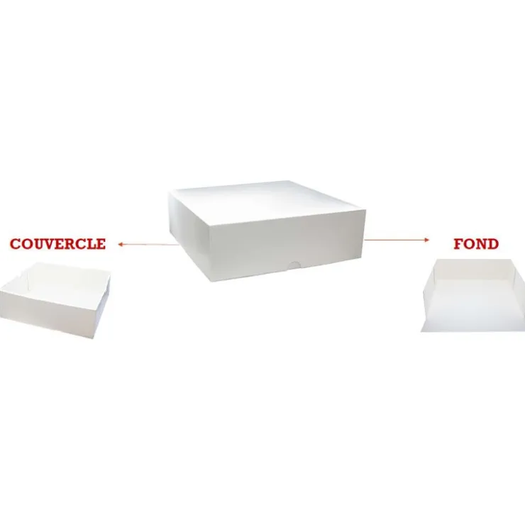 Boîte pâtissière blanche h. 5 cm-Cerf Dellier Discount