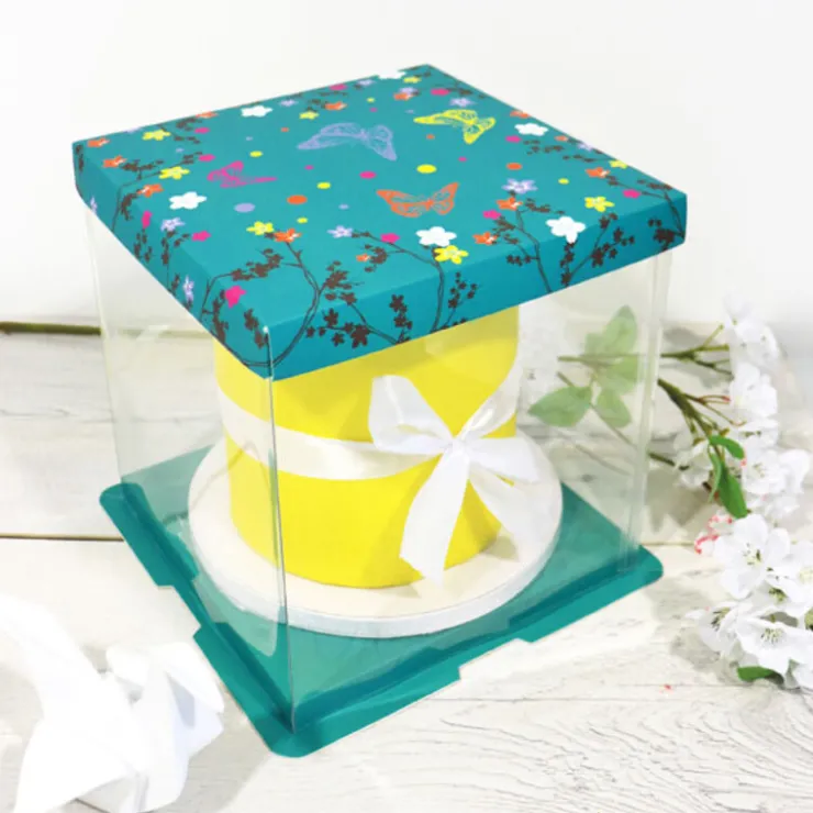 Boîte pâtissière vitrine Papillons 26 x 26 x 24 cm-Cerf Dellier Clearance