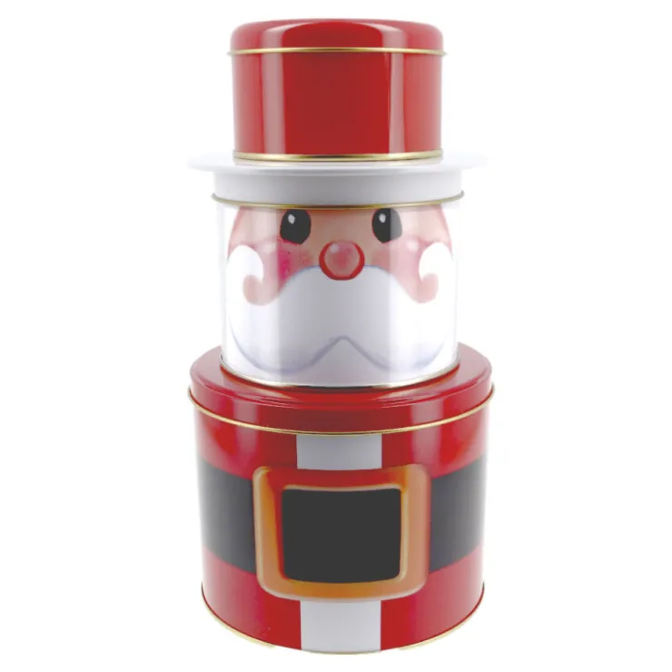 Boîtes à biscuits de Noël Set de 3 à empiler Père Noël-Cerf Dellier Hot