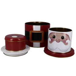 Boîtes à biscuits de Noël Set de 3 à empiler Père Noël-Cerf Dellier Hot