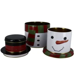 Boîtes à biscuits de Noël Set de 3 à empiler Bonhomme de neige-Cerf Dellier Hot