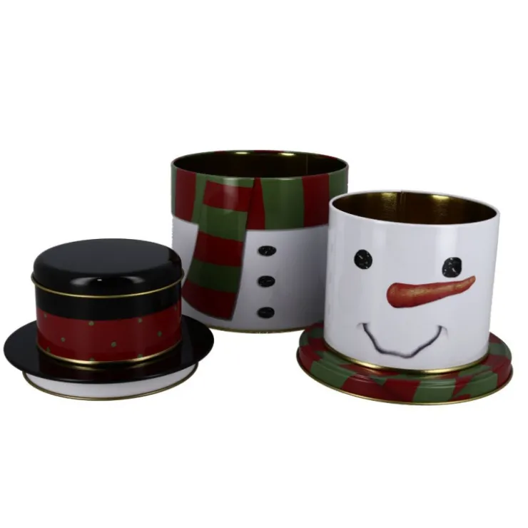 Boîtes à biscuits de Noël Set de 3 à empiler Bonhomme de neige-Cerf Dellier Hot