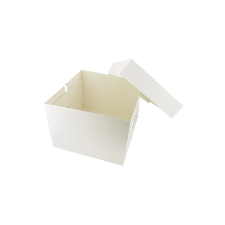 Boîtes pâtissières blanches 20x20 cm Hauteur 20 cm (x 10)-Cerf Dellier