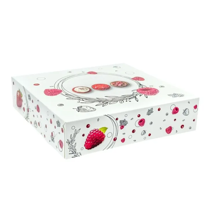 Boîtes pâtissières Morgane 20 x 20 cm - Hauteur 8 cm (x 50)-Cerf Dellier Discount