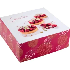Boîtes pâtissières Pauline 40 x 40 cm Hauteur 8 cm (x 25)-Cerf Dellier Outlet