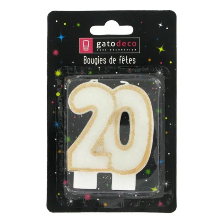 Bougie anniversaire 20 ans-Cerf Dellier Discount
