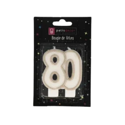 Bougie anniversaire 80 ans-Cerf Dellier Hot