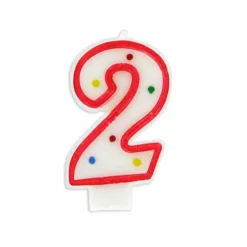 Bougie anniversaire chiffre Fiesta 2-Cerf Dellier Hot