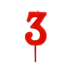 Bougie anniversaire chiffre 3 Rouge-Cerf Dellier Sale