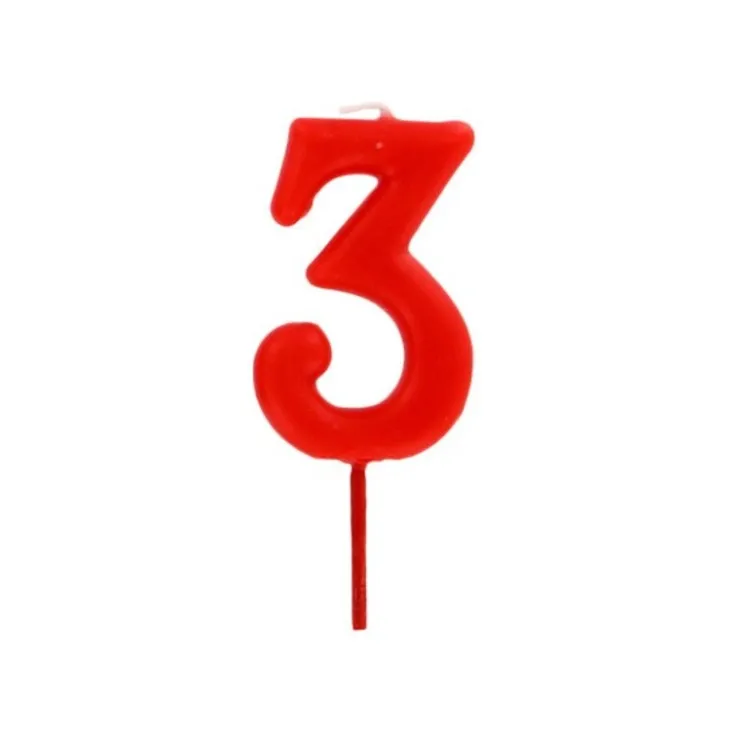 Bougie anniversaire chiffre 3 Rouge-Cerf Dellier Sale