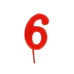 Bougie anniversaire chiffre 6 Rouge-Cerf Dellier Discount