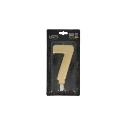 Bougie anniversaire dorée XXL chiffre 7-Cerf Dellier Hot